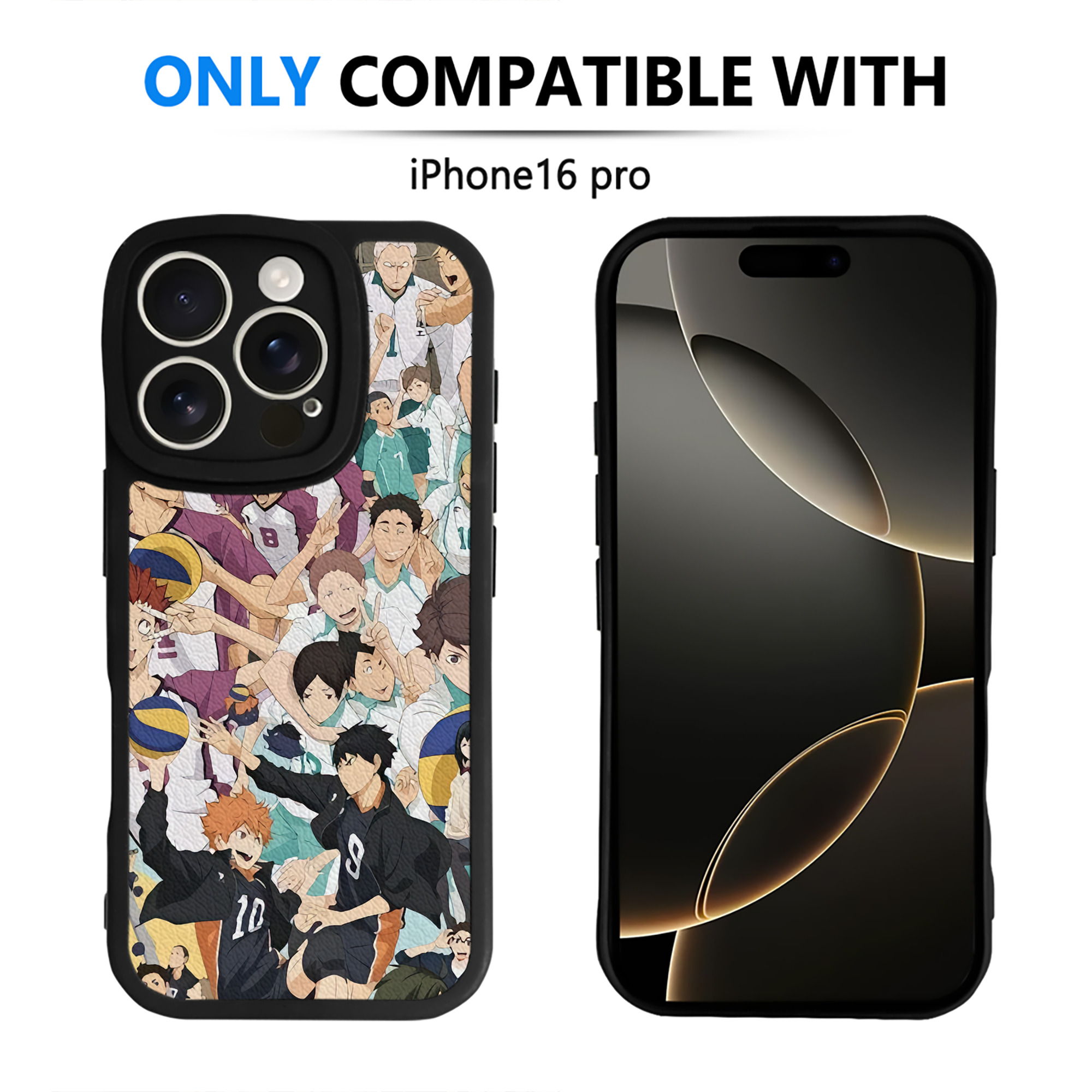 （画像用） ハイキュー!! Haikyu!! 【iPhone 16シリーズ対応】シリコンスマホケース（レザー調） 材質：シリコン